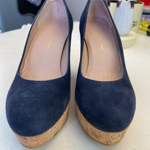 Stuart Weitzman Blue Wedges